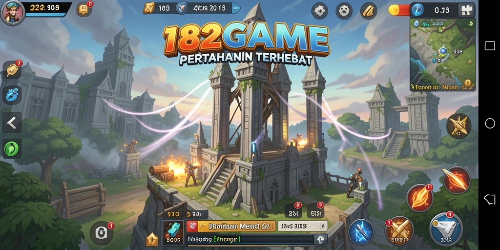 Tangkapan layar gameplay Tower Defense yang mendebarkan.
