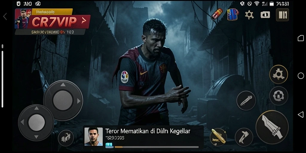 Screenshot CR7VIP menampilkan suasana permainan yang mencekam.