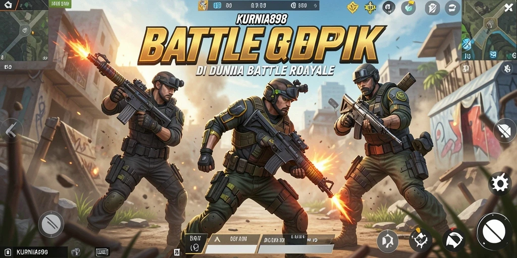 Screenshot menampilkan aksi seru dalam KURNIA898 Battle Royale.