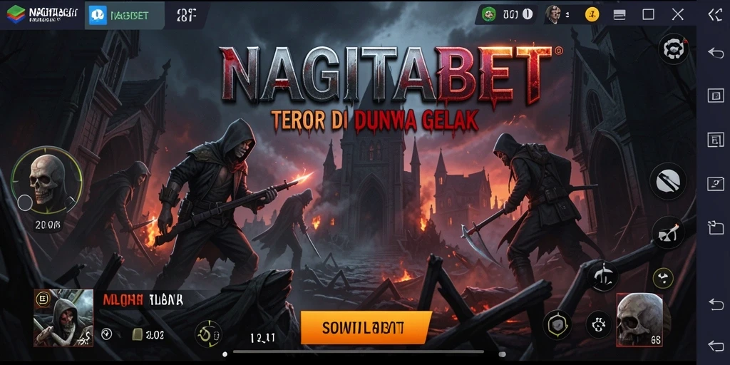Screenshot gameplay NAGITABET yang menunjukkan suasana mencekam.